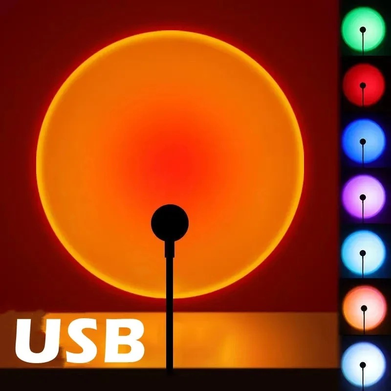 Sunset Lamp Projection - Lampa projekcyjna USB Sunset Rainbow Atmosphere