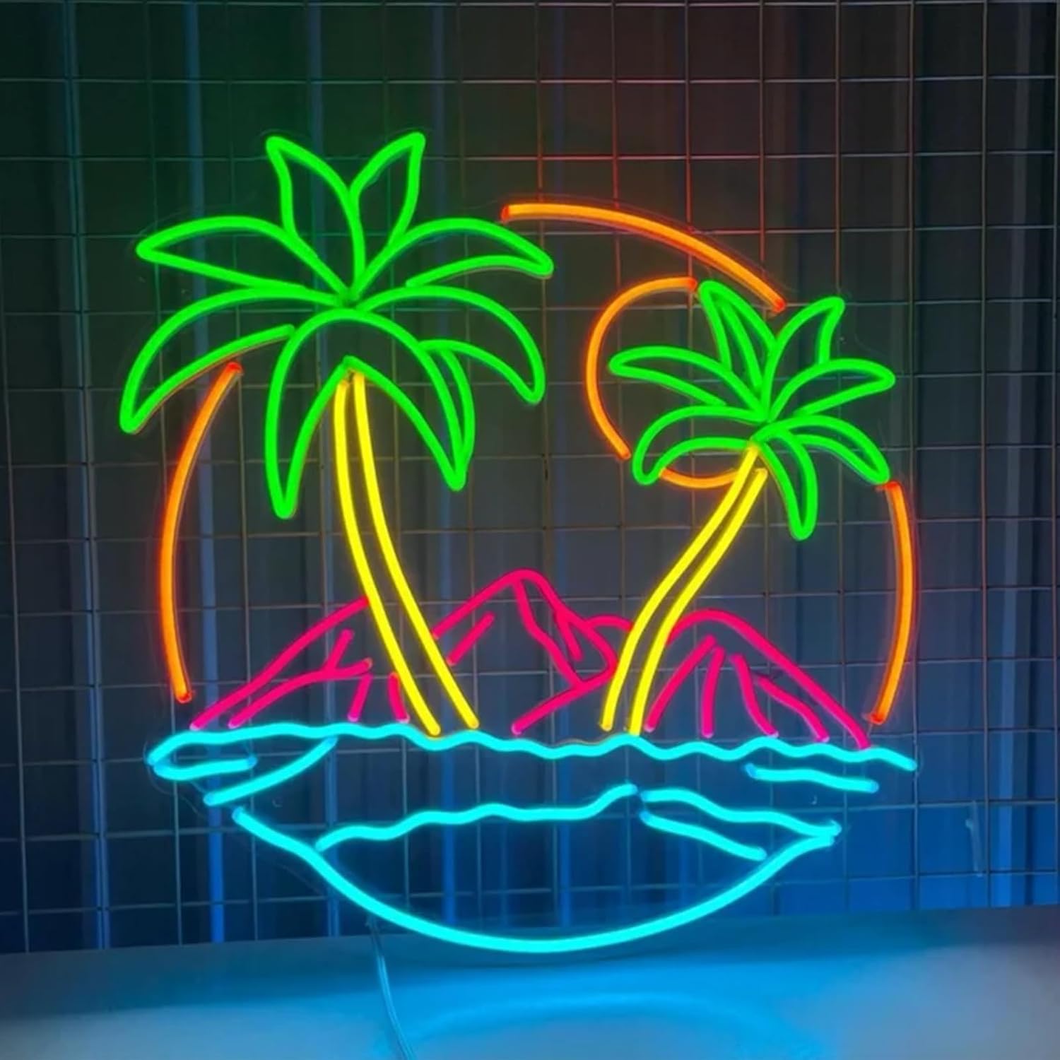 Lighting Decor Rentals - Tropikalna Palma LED Neonowy Znak Świetlny