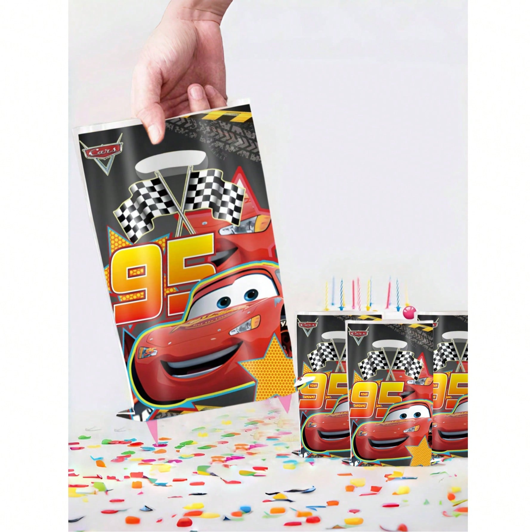 Lighting Mcqueen Decor - 10/20/30 torebek na prezenty w kształcie
