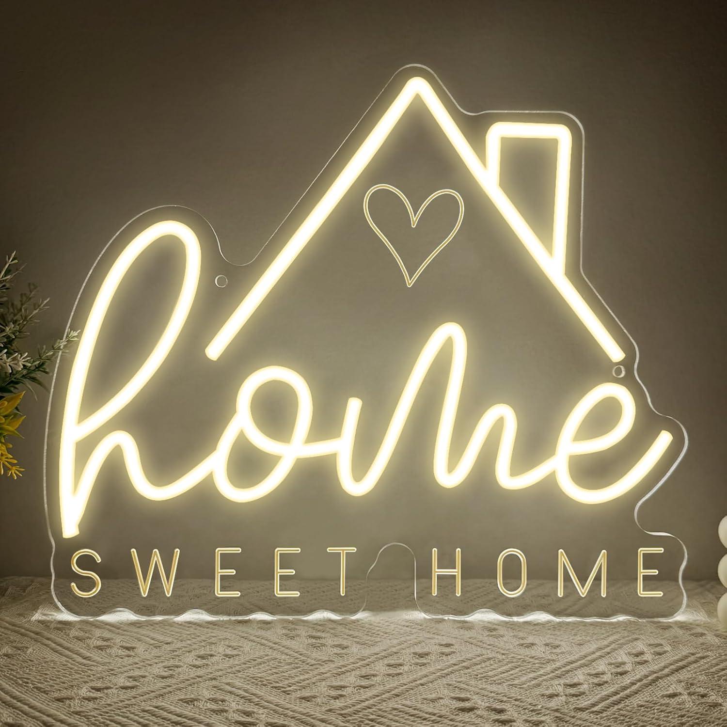 Lighting Decor For House - Neonowy znak Sweet Home, ściemnialna lampka