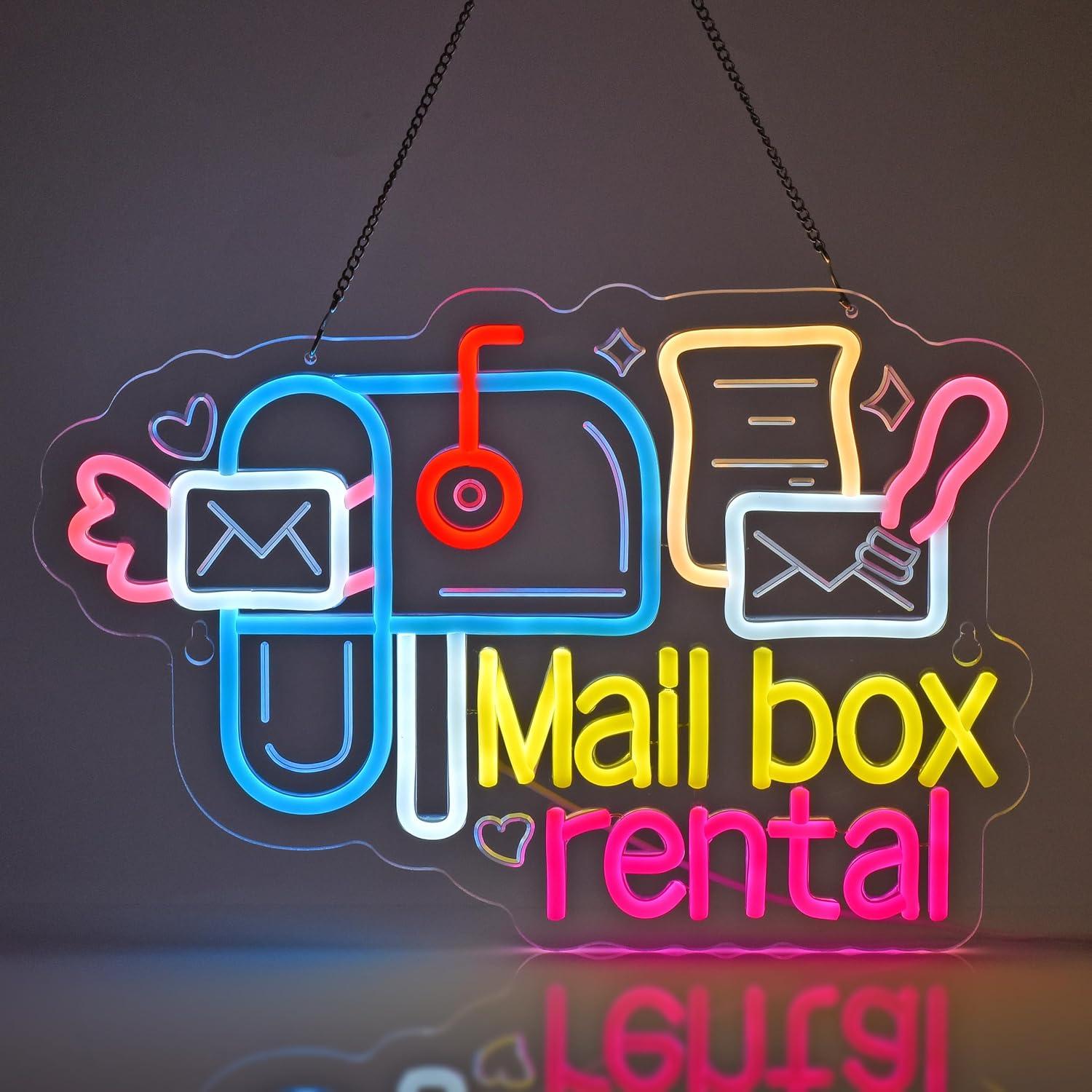 Lighting Decor Rentals - Neonowy szyld do wynajmu skrzynek pocztowych,