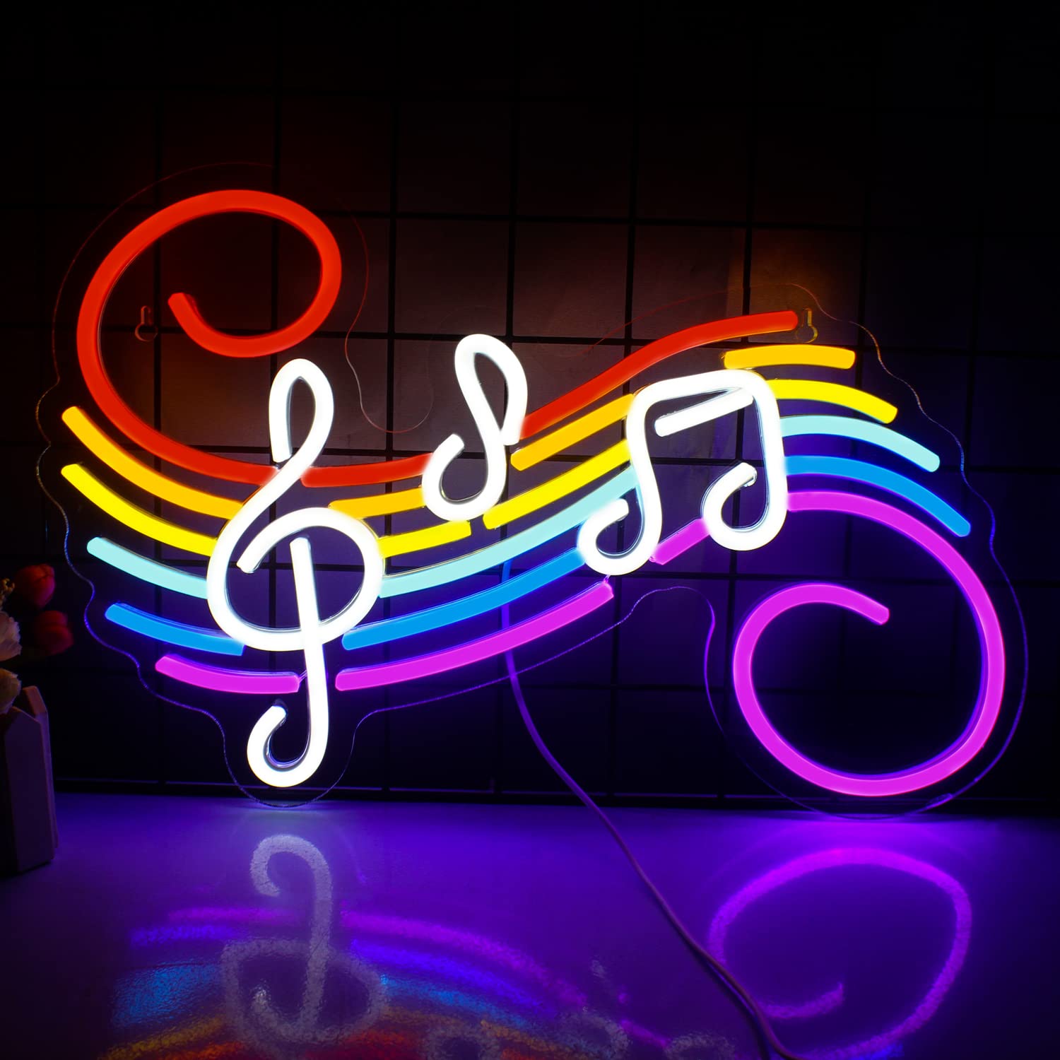 Lighting Decoration For Wedding - Neonowy znak z nutami muzycznymi, personalizowany,