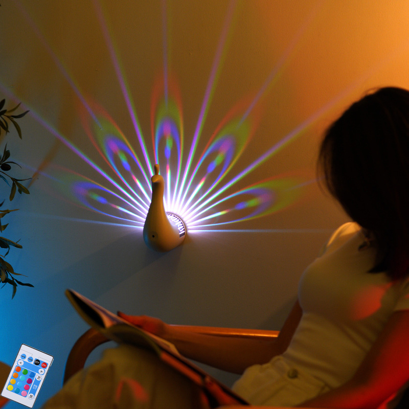 Sunset Lamp Projection - Lampa projekcyjna LED Peacock Możliwość przyciemniania