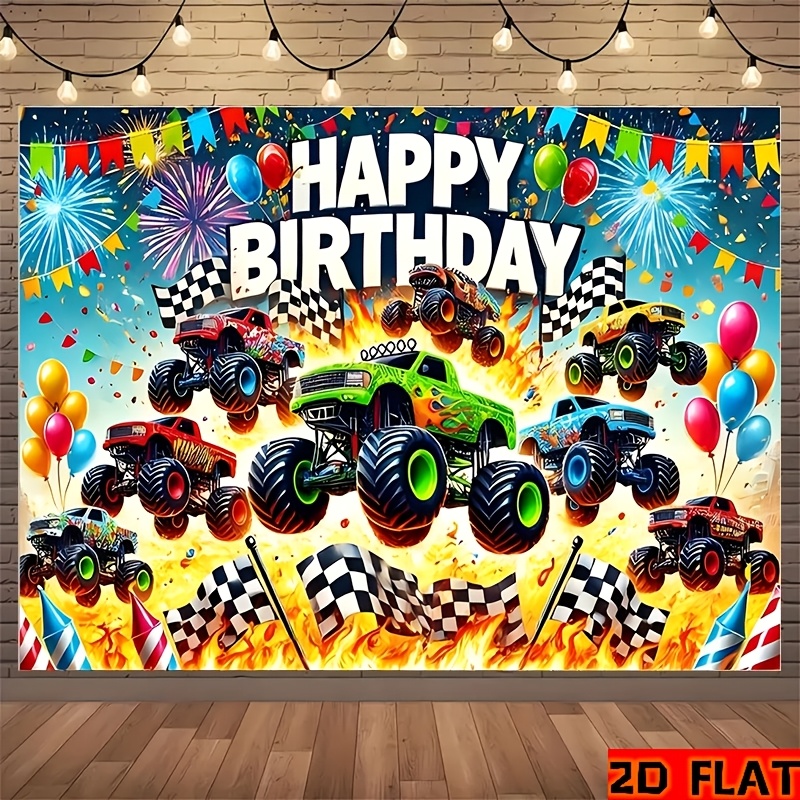 Lighting Mcqueen Decor - Baner urodzinowy z motywem monster trucka