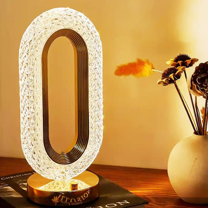 Ambient Lighting Decor For Room - Dotykowa lampka nocna 3D z kryształową