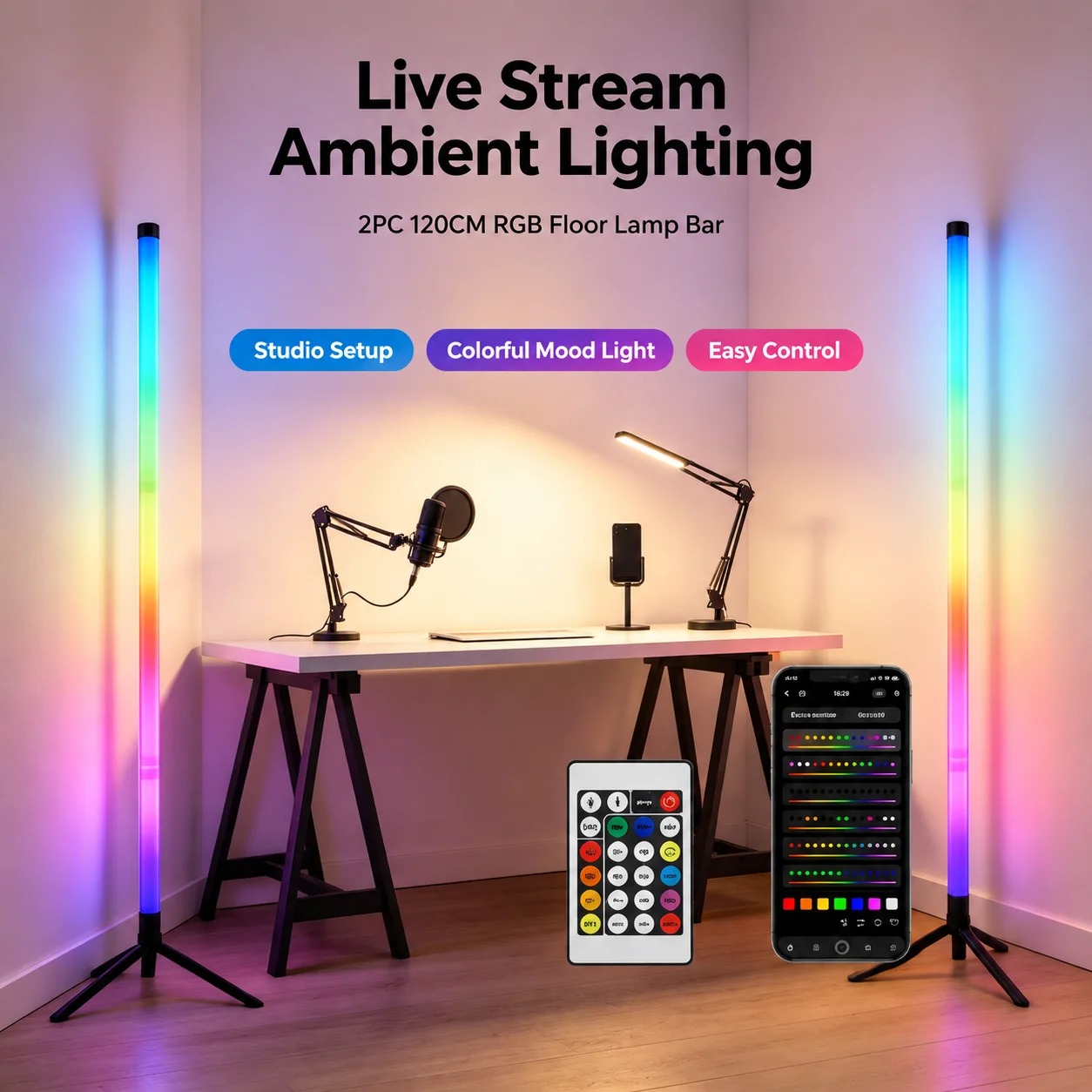 2 sztuki narożnych lamp podłog – Ambient Lighting Decor For Room recenzja i cena