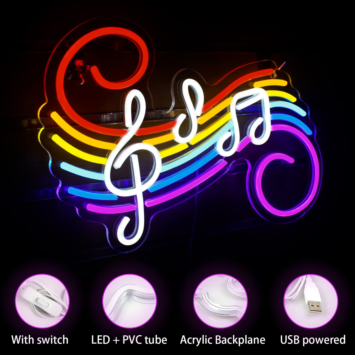 Neonowy znak z nutami muzyczny – Lighting Decoration For Wedding recenzja i cena