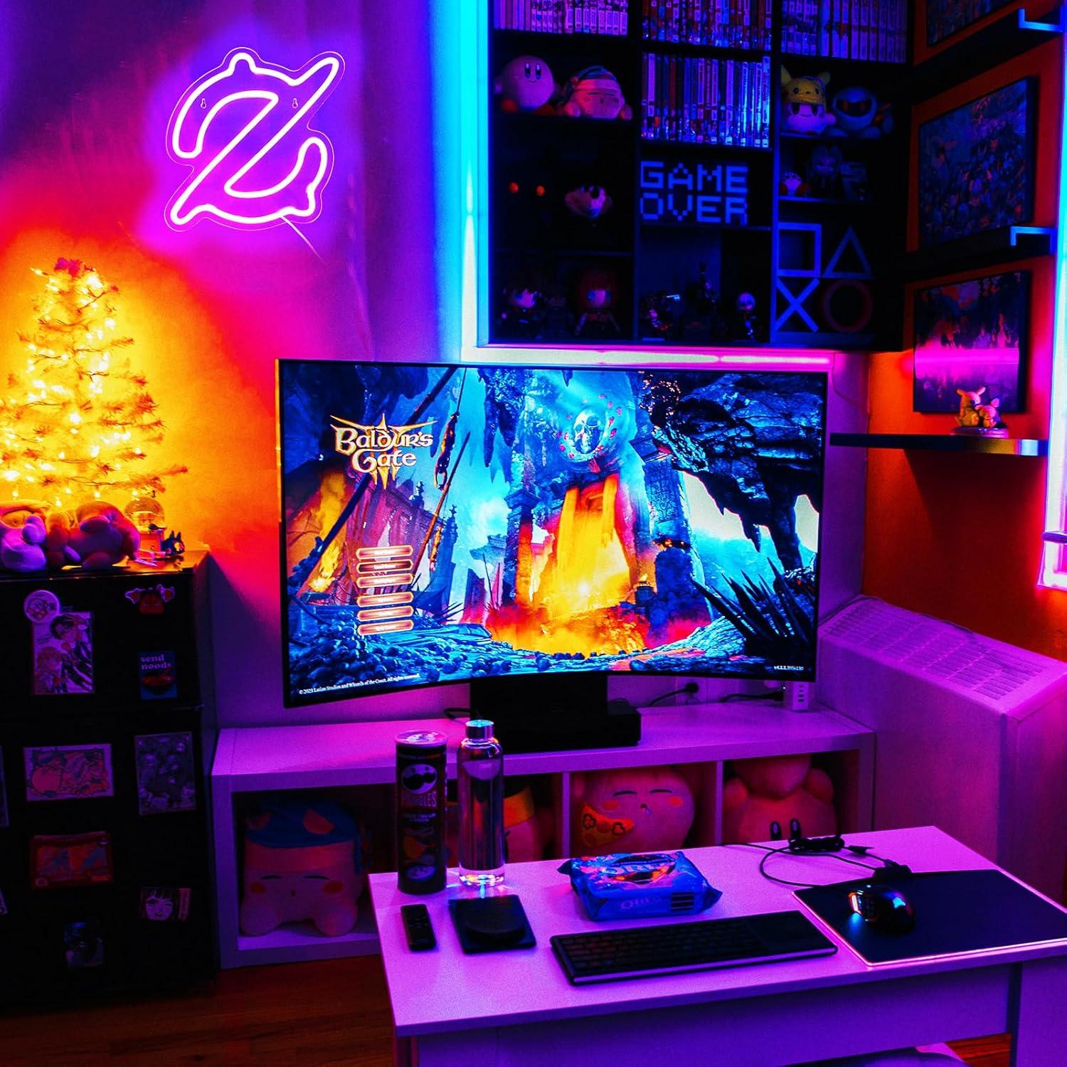 Neonowy Znak Gaming Scholar, Z – Room Lighting Bedroom Decor recenzja i cena