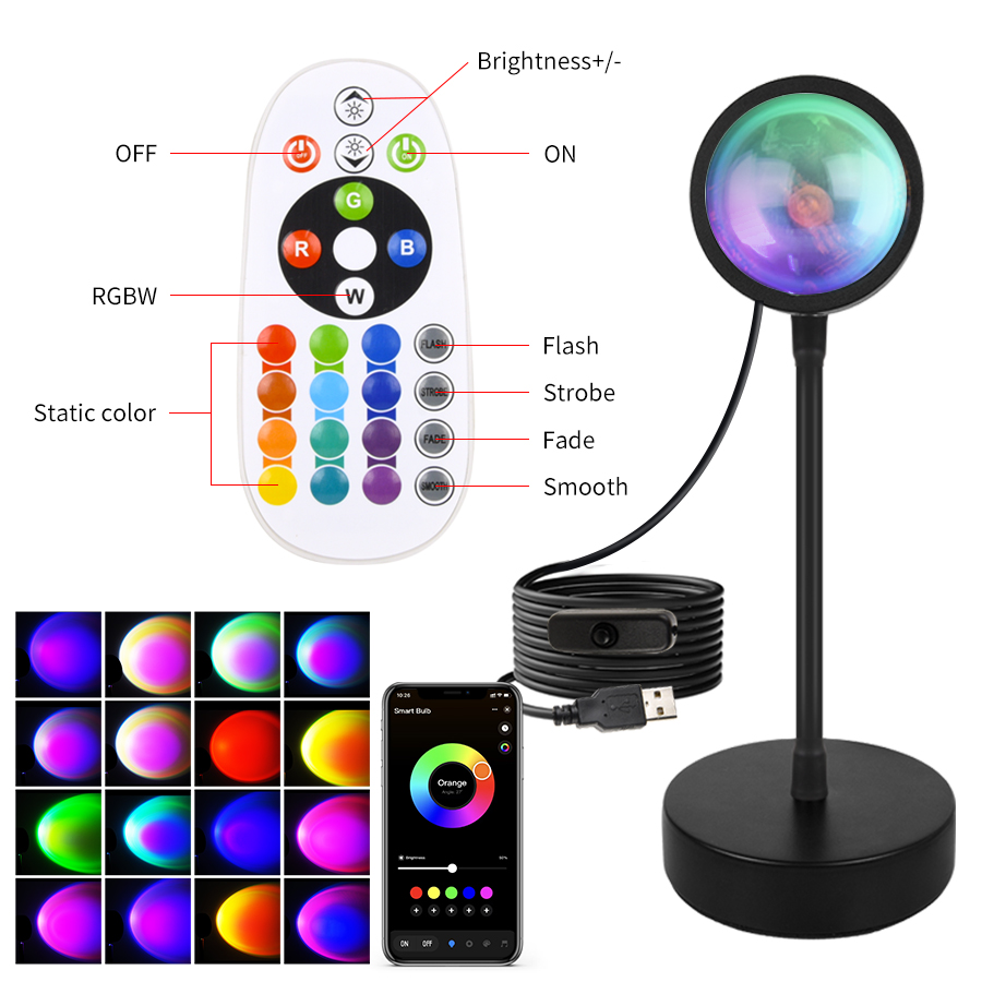 Inteligentna lampa zachodząceg – Sunset Lamp Projection recenzja i cena