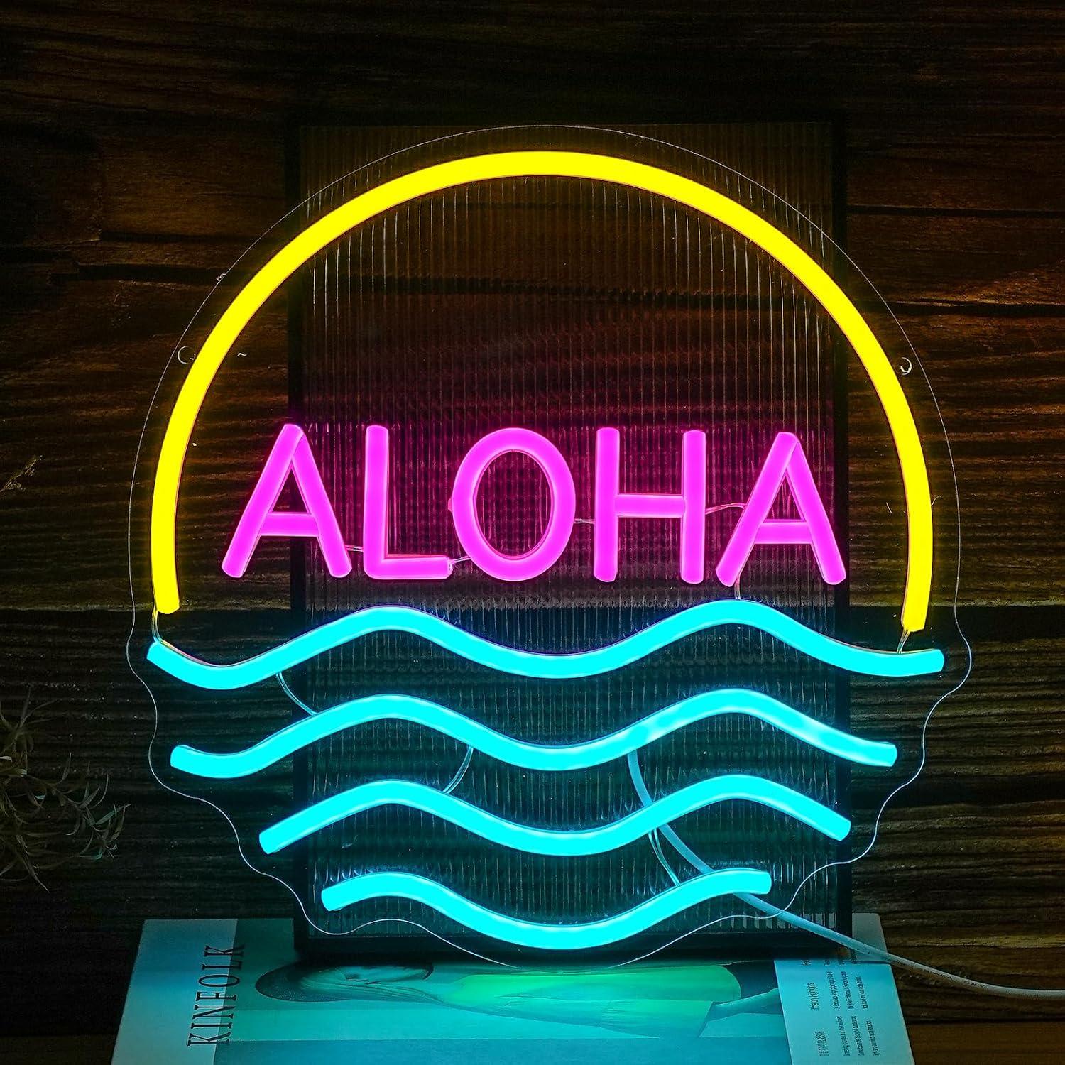 Neonowy znak Aloha Sunset Wave – Lighting Decor Rentals recenzja i cena