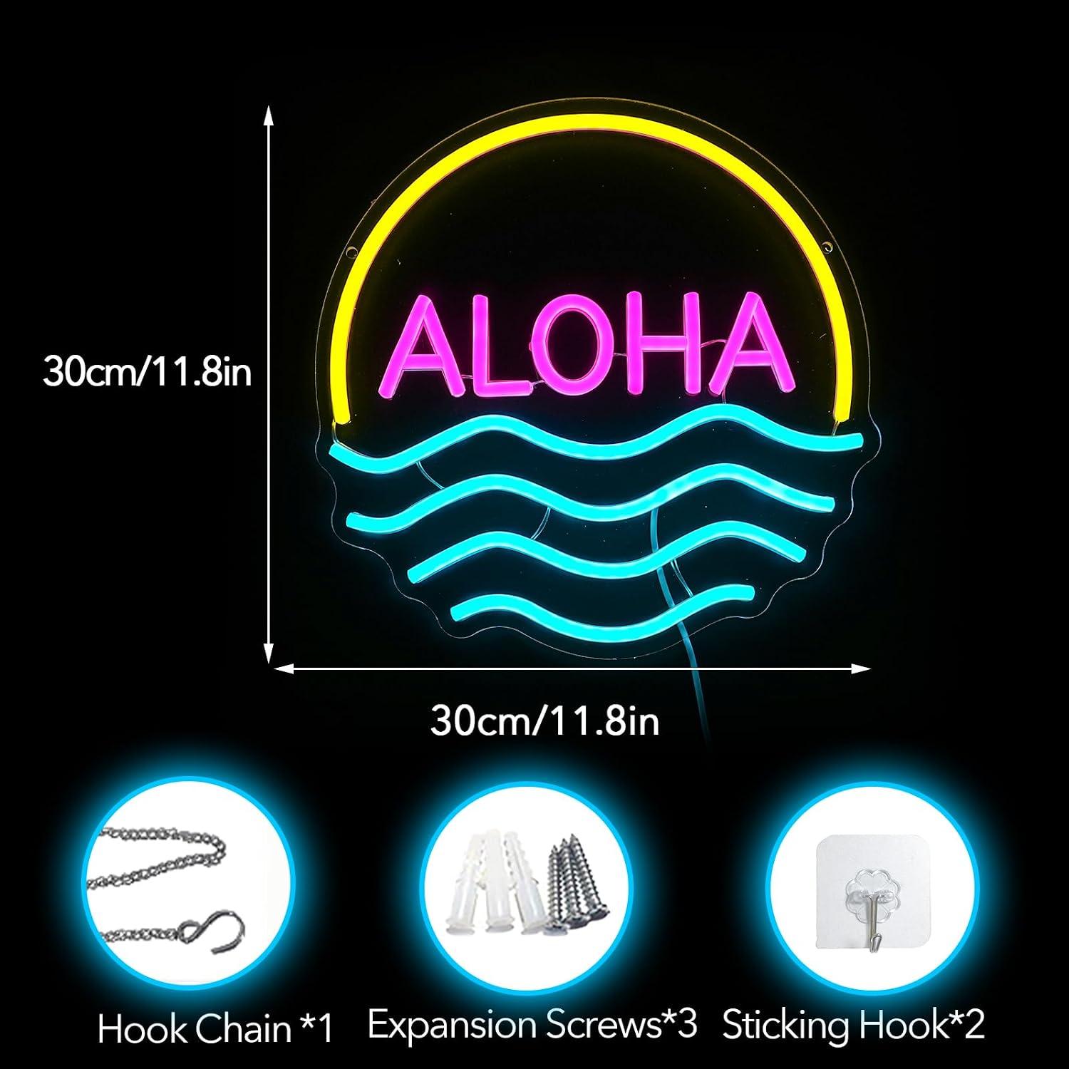 Neonowy znak Aloha Sunset Wave – Lighting Decor Rentals recenzja i cena