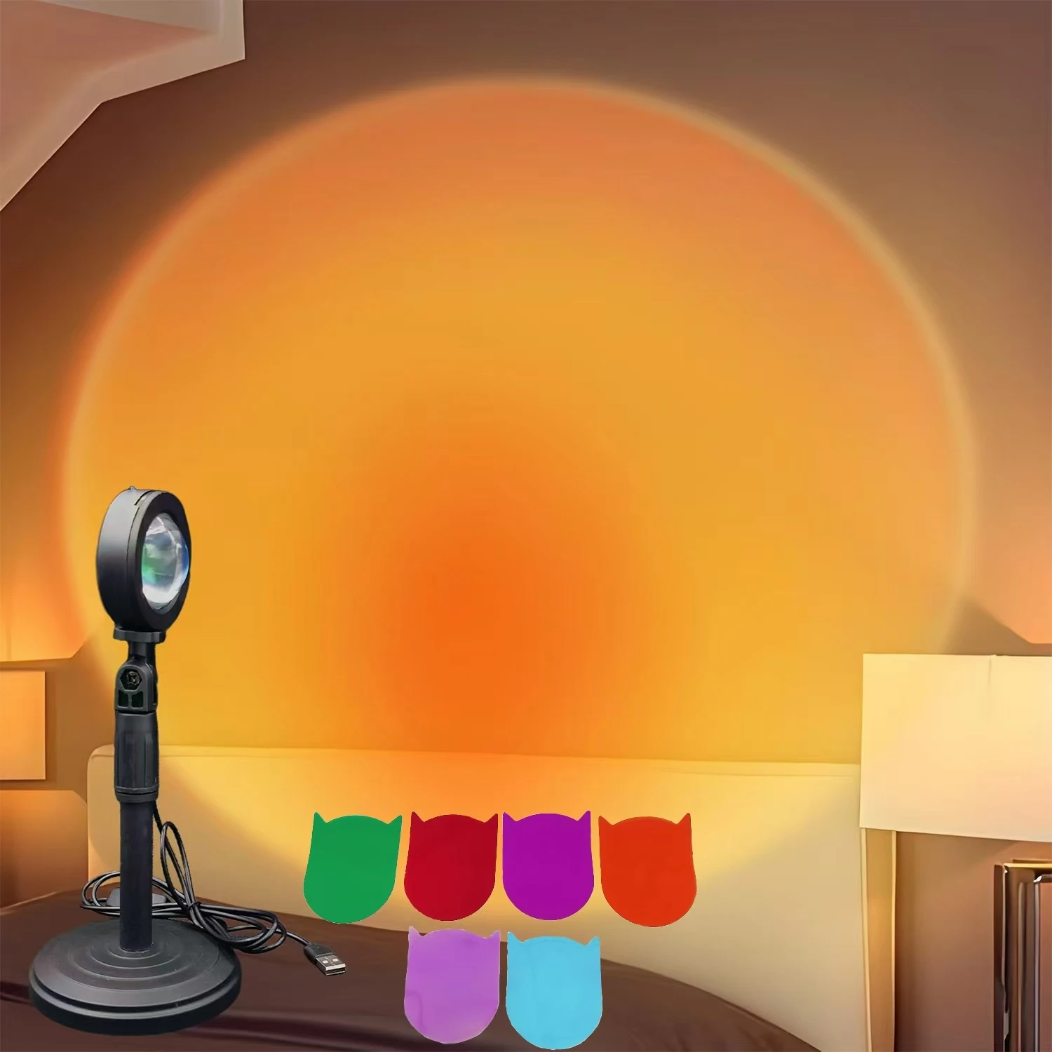 Lampa fotobudka Zachód słońca  – Sunset Lamp Projection recenzja i cena