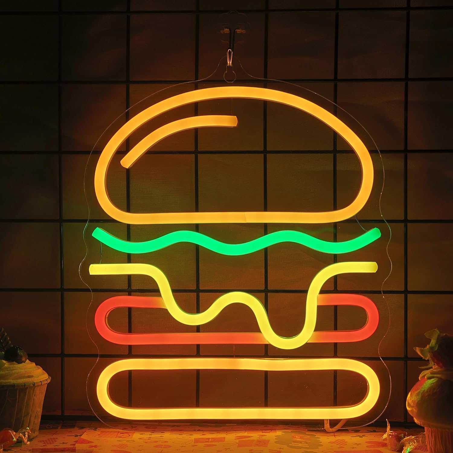 Neon Burger z Warstwowym Serem – Lighting Decoration Ideas For Home recenzja i cena