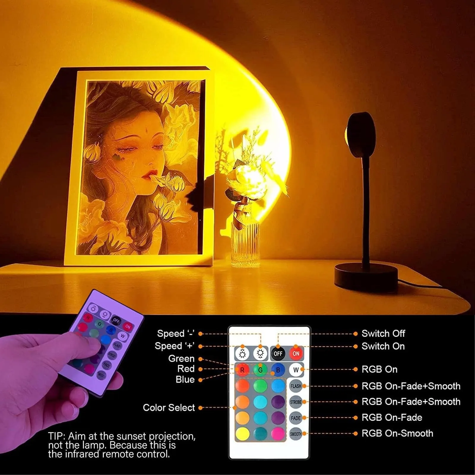 Romantyczna lampa projekcyjna  – Sunset Lamp Projection recenzja i cena