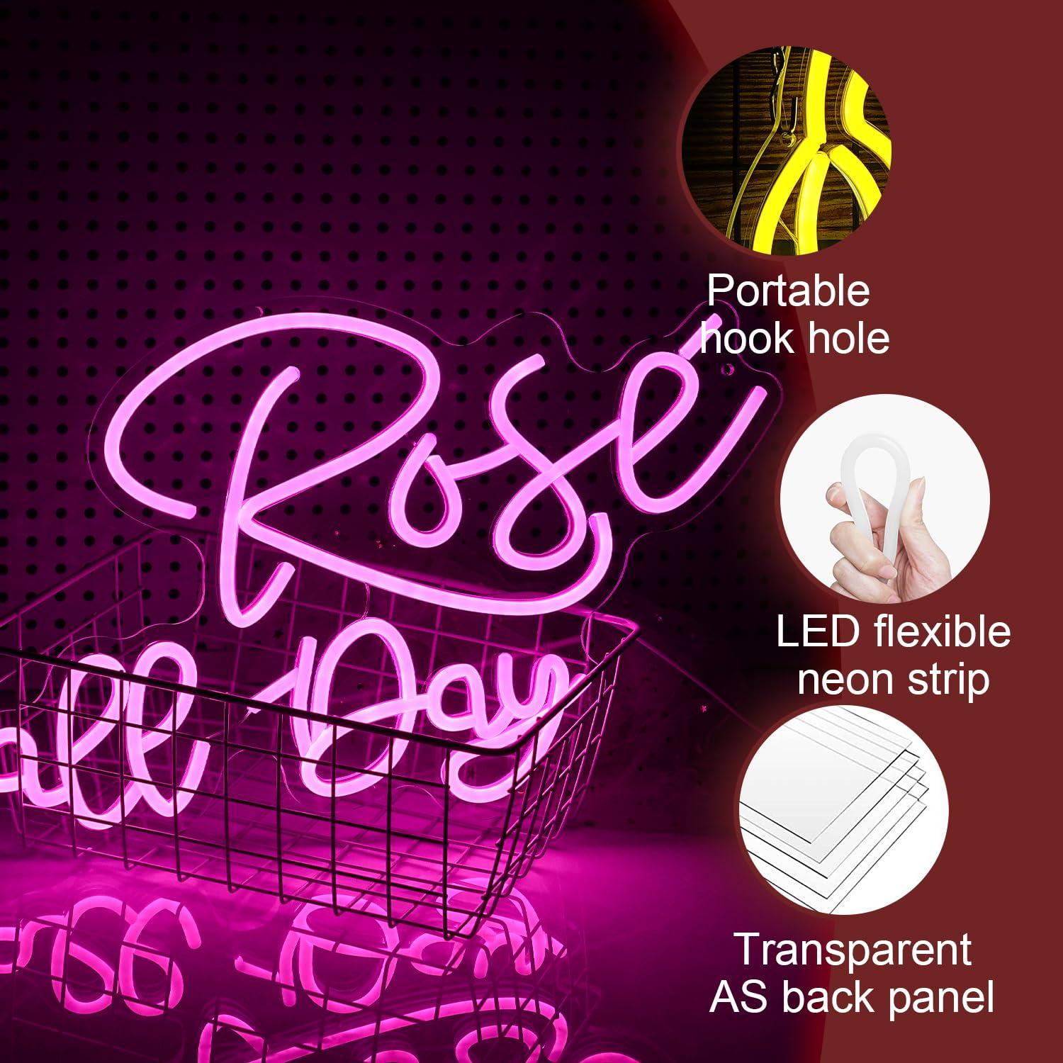 Neonowy znak LED z różą, ściem – Lighting Decoration For Wedding recenzja i cena